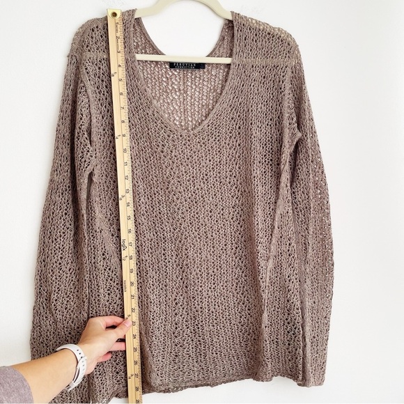 Peruvian Connection baby alpaca wool bamboo open knit sweater grunge witchy L - Picture 5 of 10